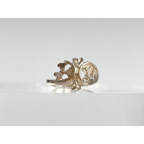 Multi Heart Shaped Hand Carved Love Sterling Silver 925 Vintage Ring - sz 6 - Picture 14 of 14